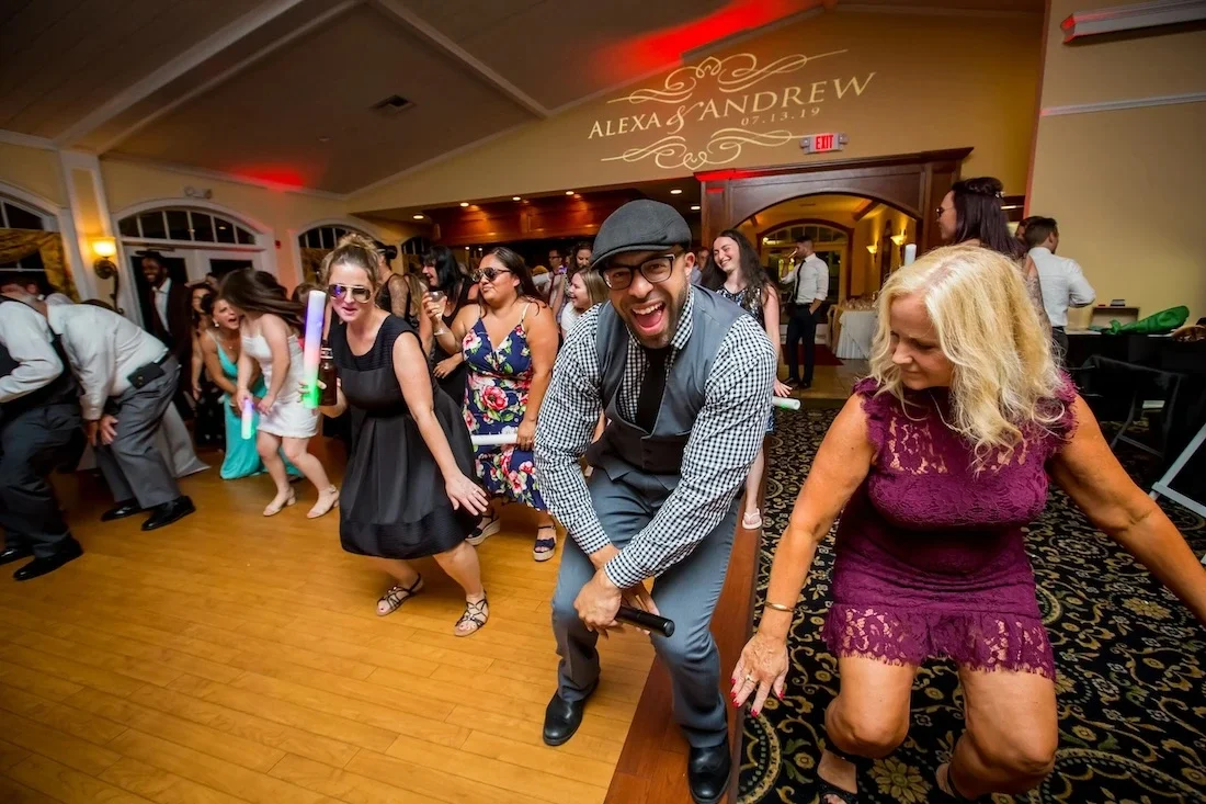 Guests dancing at a Piano Man event