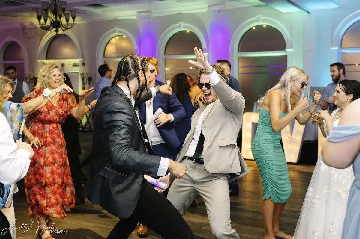 Guests dancing at a Piano Man event