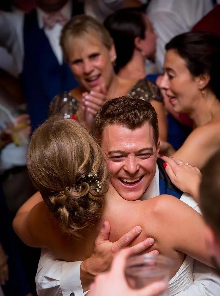 Couple celebrating at their reception